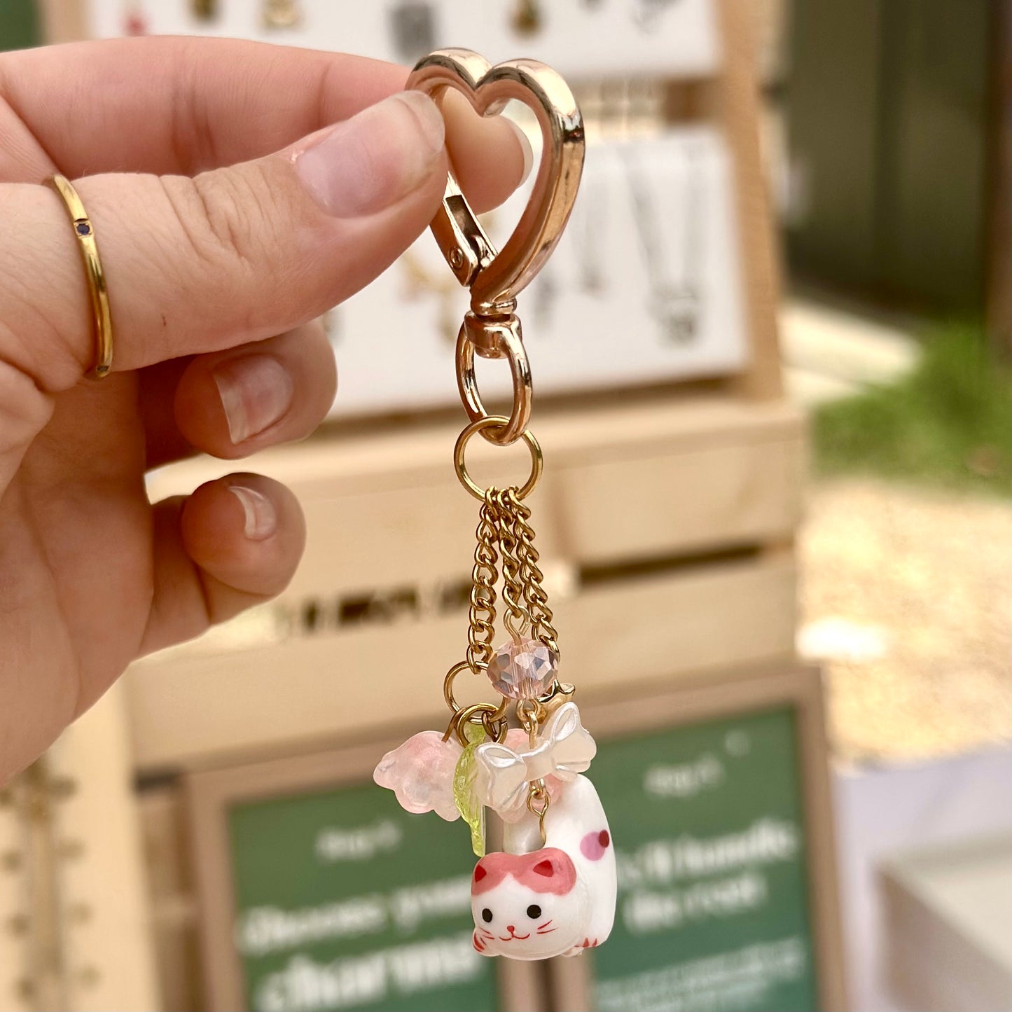 Pink Cat Bag Charm