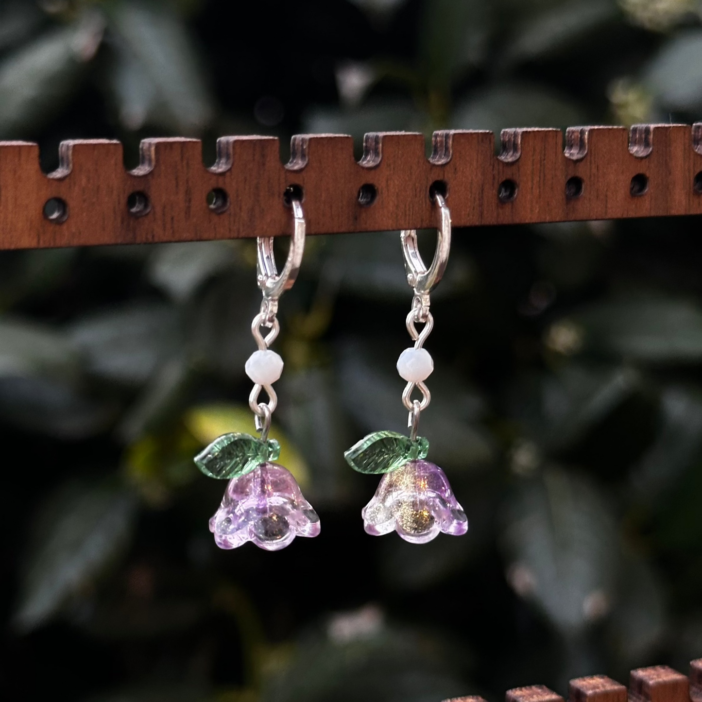 Purple Flower Earrings