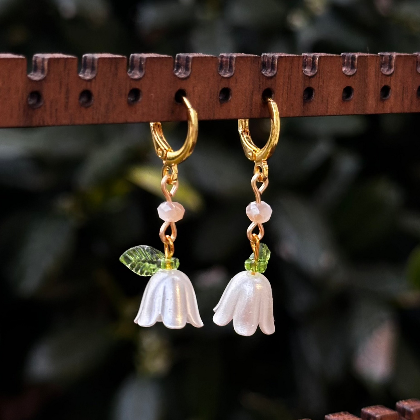 White Flower Earrings