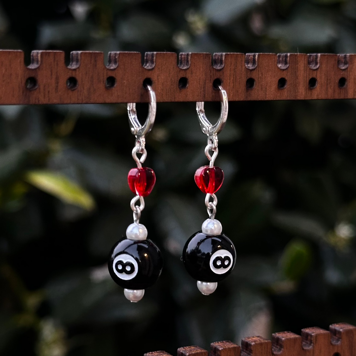 8 Ball Billiard Earrings