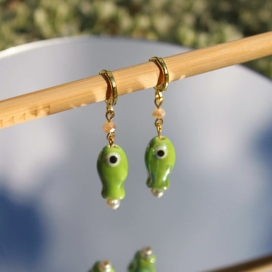 Green Fish Earrings