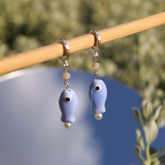 Blue Fish Earrings