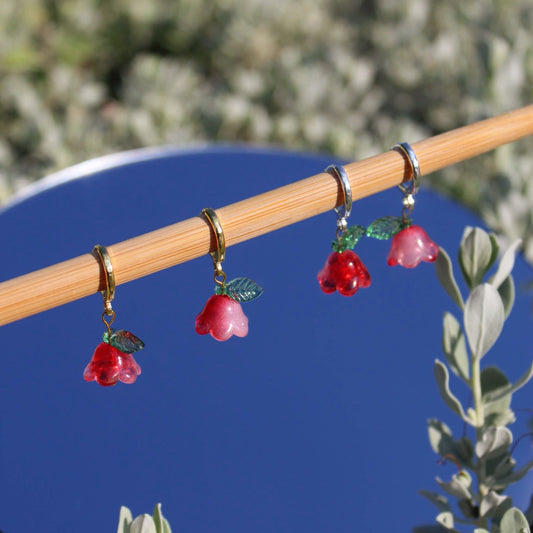 Red Flower Earrings