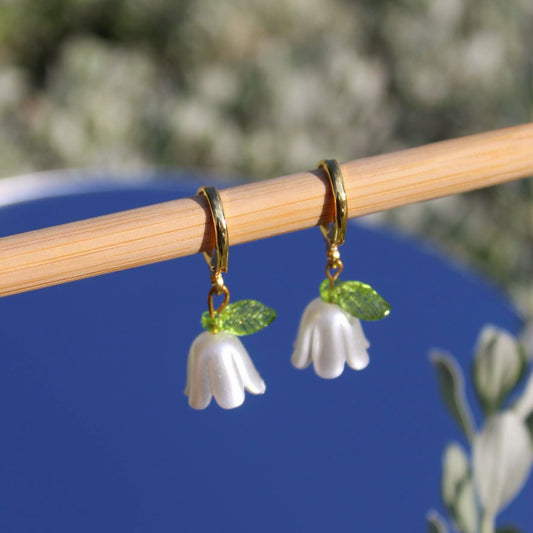 White Flower Earrings