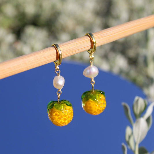 Lemon & Pearl Earrings